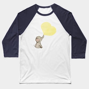 Elephant w heart balloon Baseball T-Shirt